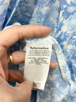 Reformation floral maxi skirt with slit, 6