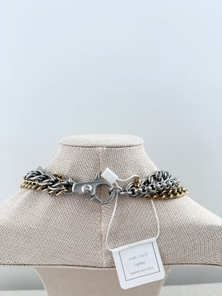 Dolce and Gabbana tiered 4 strand necklace with DG logo coin embossing