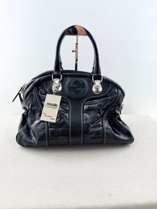 Gucci snow glam boston bag leather