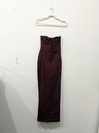 NWT House of CB Lucia Strapless Corset Bodycon Maxi Dress Grape Women's Size S