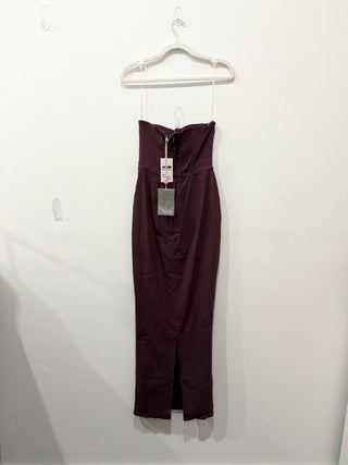NWT House of CB Lucia Strapless Corset Bodycon Maxi Dress Grape Women's Size S