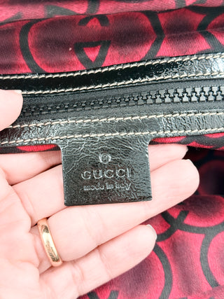 Gucci snow glam boston bag leather