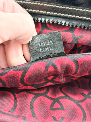 Gucci snow glam boston bag leather