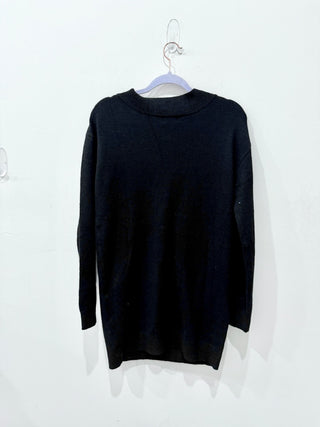 NWT Lovers and Friends Skyla V-Neck Mini Sweater Dress Black Women's Size XS