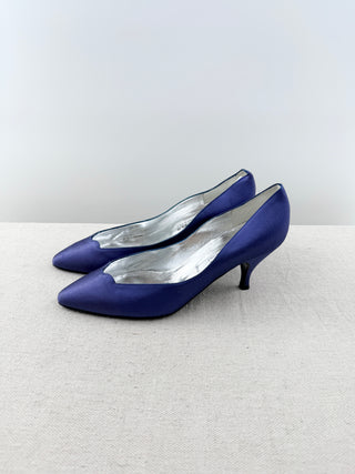 Helene Arpels satin low heel pumps, 38.5