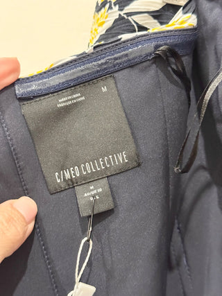 C/Meo Collective strapless midi dress high low ruffle, M