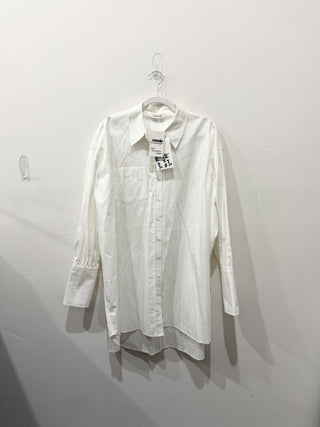 NWT Anine Bing Oversized Long Sleeve Mini Shirtdress White Women's Size Small