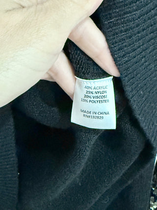 NWT Lovers and Friends Skyla V-Neck Mini Sweater Dress Black Women's Size XS