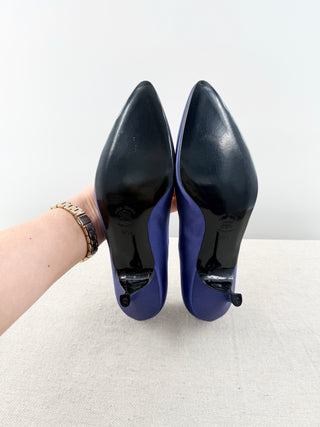 Helene Arpels satin low heel pumps, 38.5