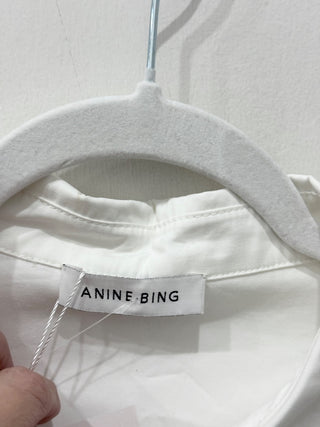 NWT Anine Bing Oversized Long Sleeve Mini Shirtdress White Women's Size Small