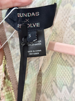 Dundas x Revolve semi sheer snake print cut out bodysuit, s