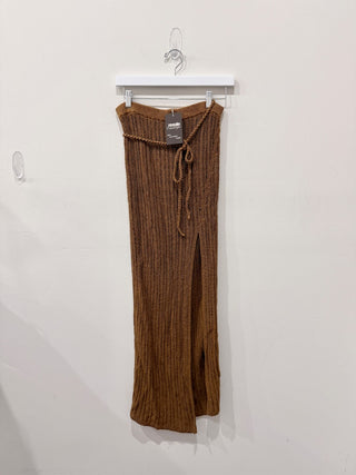 Michael Costello x Revolve knit skirt maxii with slit, M