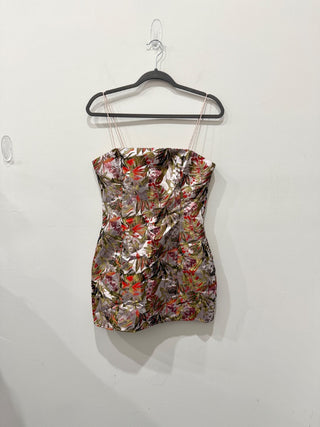 Runaway floral metallic sleeveless mini dress, 6
