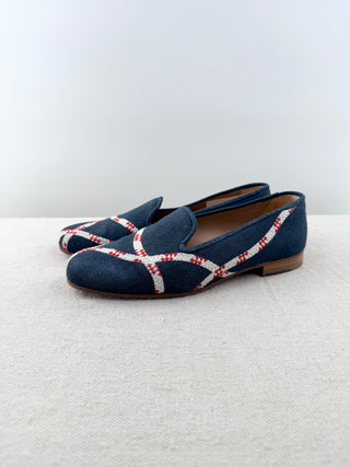 Stubbs & Wootton embroidered canvas loafers, 9