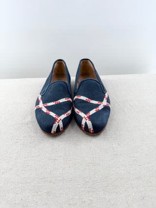 Stubbs & Wootton embroidered canvas loafers, 9