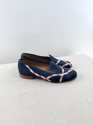 Stubbs & Wootton embroidered canvas loafers, 9