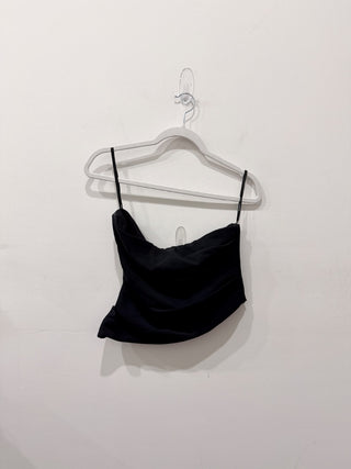 Lovers and Friends asymmetrical ruched strapless corset top, S