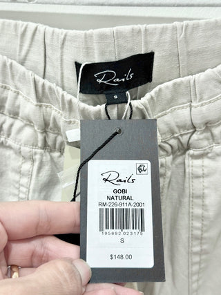 NWT Rails Drawstring Lightweight Corozo Buttons Gobi Pants Natural Men's Size S