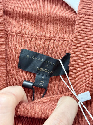 Michael Costello X Revolve cut out ribbed turtleneck top, S