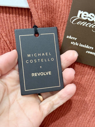 Michael Costello X Revolve cut out ribbed turtleneck top, S