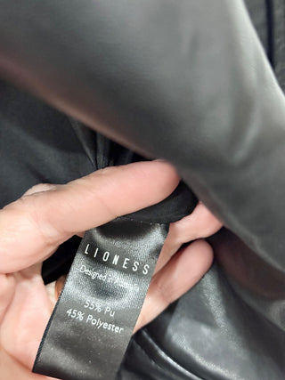 Lioness faux leather color block jacket moto, M