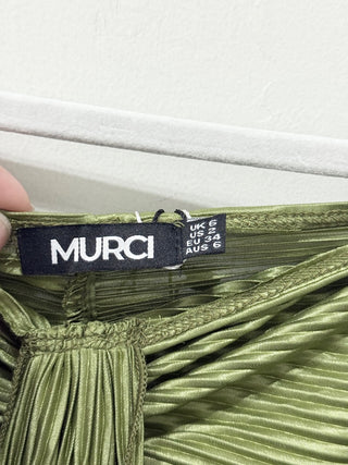 Murci draped plisse coord set top and maxi skirt, S/2