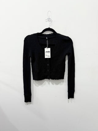 R13 100% cashmere crop cardigan sweater, XS