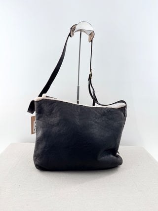 Cardon leather and shearling messenger bag