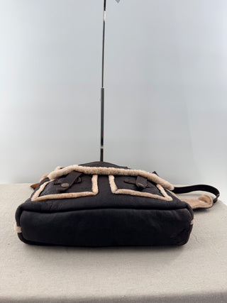 Cardon leather and shearling messenger bag