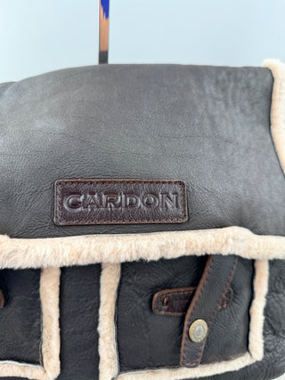 Cardon leather and shearling messenger bag