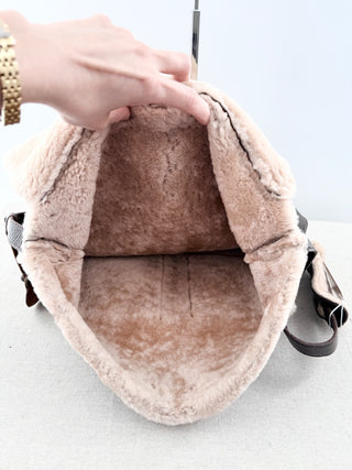 Cardon leather and shearling messenger bag