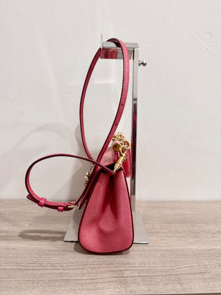 Dolce and Gabbana textured leather small Sicily embellished crystal logo bag