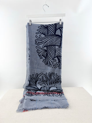 Louis Vuitton rope print wool silk blend large scarf stole