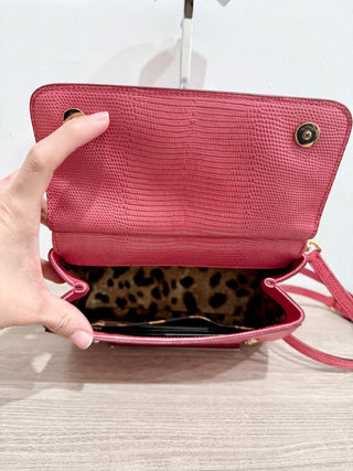 Dolce and Gabbana textured leather small Sicily embellished crystal logo bag