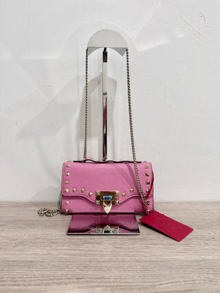 Valentino leather studded wallet on chain bag new