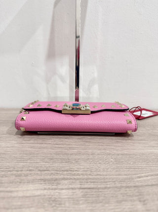 Valentino leather studded wallet on chain bag new