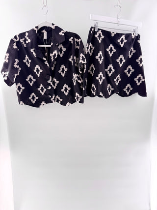 Mar de Lua Ainara Cruz Button-Down Shirt & Kendall Cruz Skirt Set, L