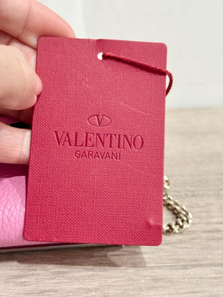 Valentino leather studded wallet on chain bag new