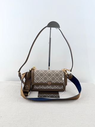 Tory Burch T monogram jacquard shoulder bag 2 straps