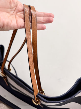 Michael Kors Striped Blue and White Tote Handbag