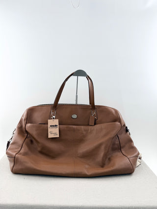 Coach pebbled leather large travel duffle bag with strap