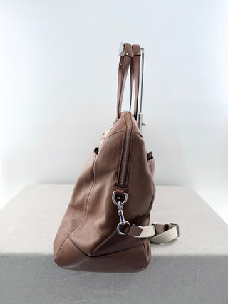 Coach pebbled leather large travel duffle bag with strap