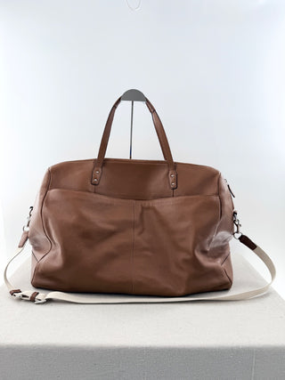 Coach pebbled leather large travel duffle bag with strap