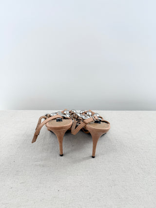 Alexander Wang leather heel cage stud sandals, 37