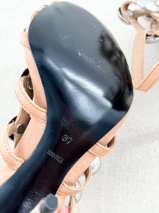 Alexander Wang leather heel cage stud sandals, 37