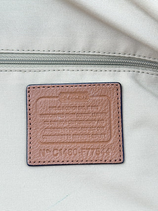 Coach pebbled leather large travel duffle bag with strap