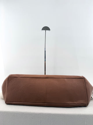 Coach pebbled leather large travel duffle bag with strap