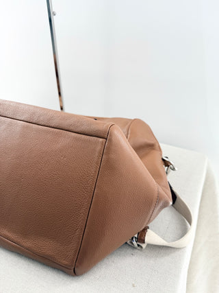 Coach pebbled leather large travel duffle bag with strap