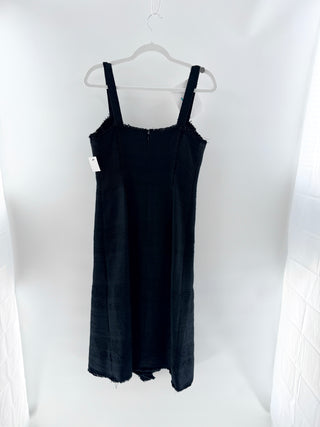 Proenza Schouler Ruffled Black Textured Tweed Midi Dress, 6