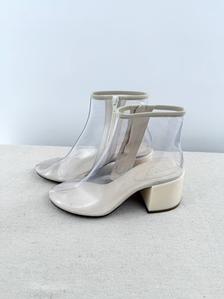 Maison Margiela PVC transparent booties with block acrylic heel, 37